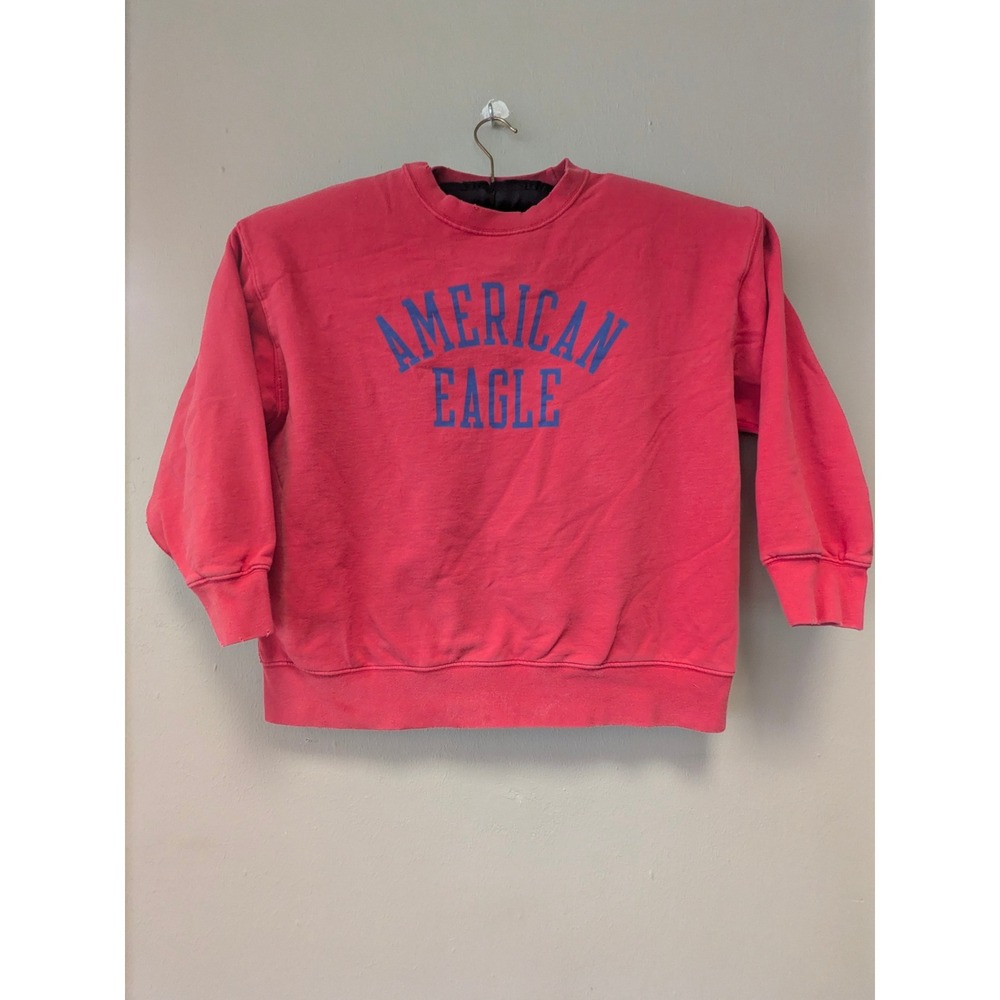 American Eagle Outfitters Large Red Logo Crewneck Sweatshirt Oversized Pullover